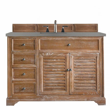 JAMES MARTIN VANITIES Savannah 48in Single Vanity, Driftwood w/ 3 CM Grey Expo Quartz Top 238-104-5211-3GEX